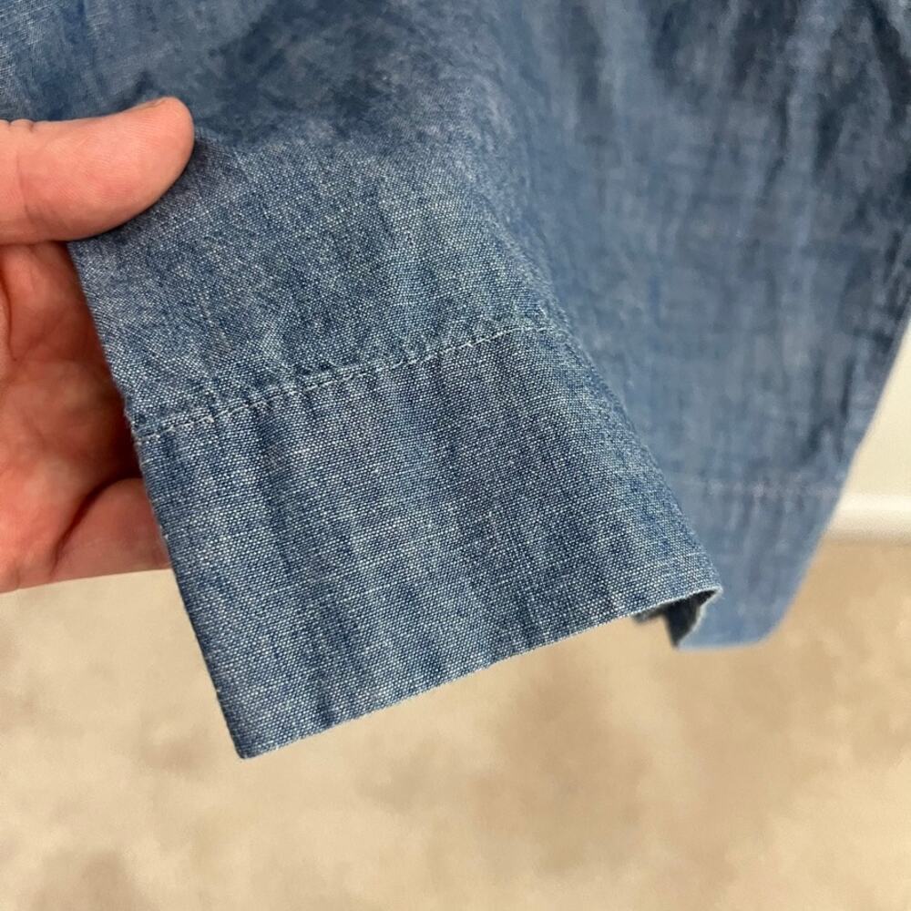 Lauren Ralph Lauren Blue Chambray Pleated Wide Leg Pants Women Size 6 - Picture 10 of 11